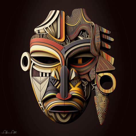 African Ceremonial Mask on Digital Download VIII, Printable up to 22x22 ...