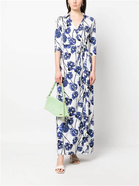 DVF Diane Von Furstenberg Vestido De Seda Con Estampado Floral Blanco