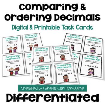 Comparing And Ordering Decimals Task Cards Differentiated Tpt