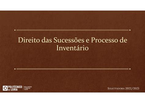 Direito Das Sucess Es E Processo De Invent Rio Heran A