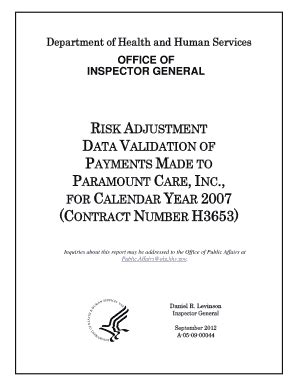 Fillable Online Oig Hhs DATA VALIDATION OF Fax Email Print PdfFiller