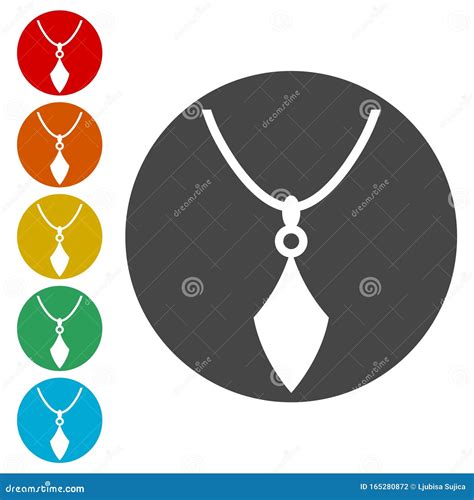 Necklace Icons Set Flat Graphic Design Illustration Stock Vector