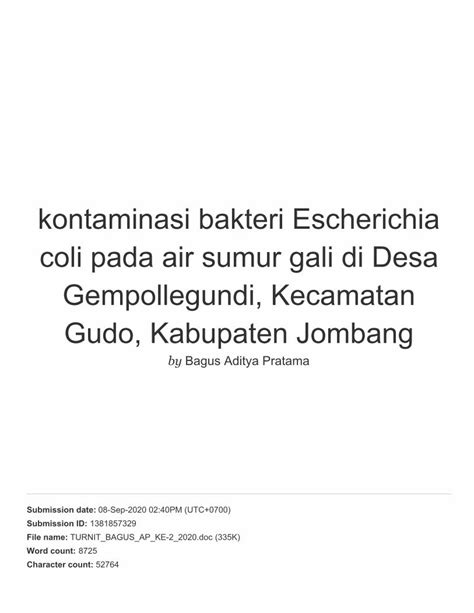 Pdf Coli Pada Air Sumur Gali Di Desa Stikesicme Jbg Ac Id Dokumen