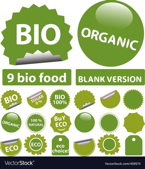 Bio Stickers Royalty Free Vector Image Vectorstock