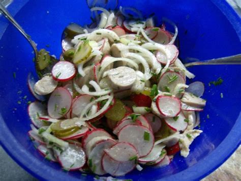 Bayerischer Weißwurst Radieserl Salat Rezept kochbar de