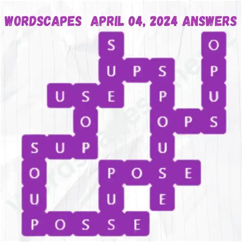 Wordscapes Daily Puzzle Answers For April 04 2024