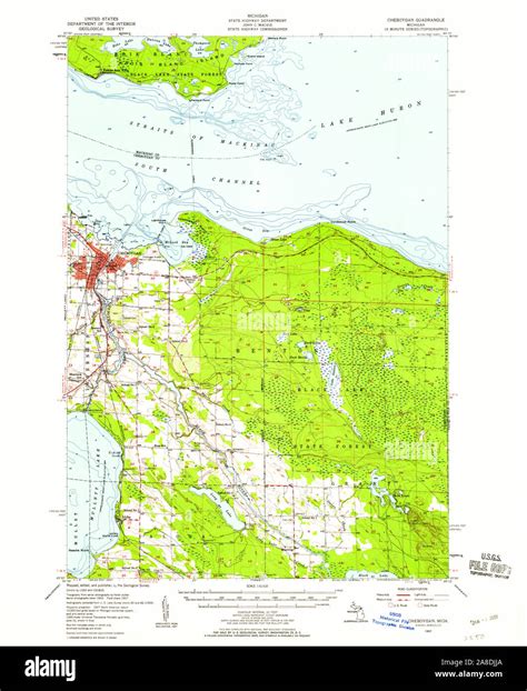 Map Of Cheboygan Hi Res Stock Photography And Images Alamy