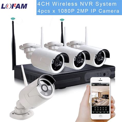 Lofam Wireless Cctv System 1080p 4ch Nvr Kit Indoor Outdoor Waterproof