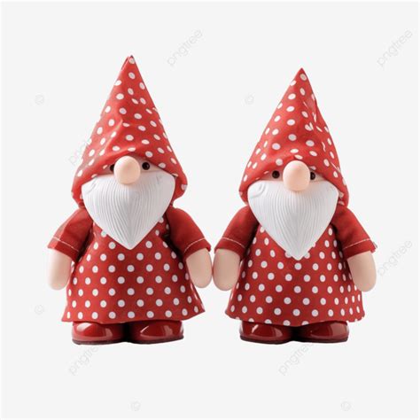 Red Gnomes With White Dot Pattern Wearing Medical Mask Gnome