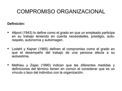 Compromiso Organizacional Ppt