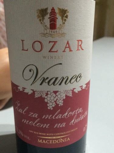 Lozar Winery Vranec Vivino Us