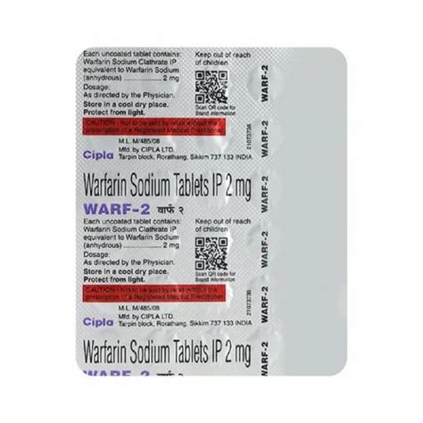 Warfarin Sodium Tablet At Rs Stripe Coumadin In Nagpur Id