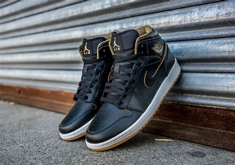 Jordan 1 Mid Black Metallic Gold Spring 2016 | SneakerNews.com