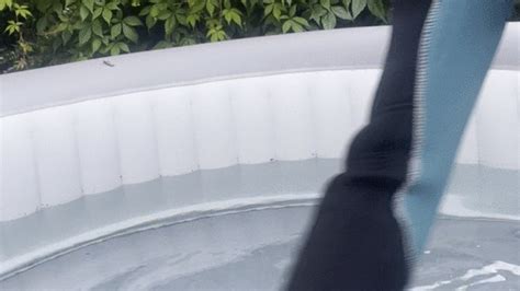 Thick Wetsuit Hood Gloves Full Snorkel In Hot Tub Cum LATEX RUBBER GIRL FUN Clips Sale