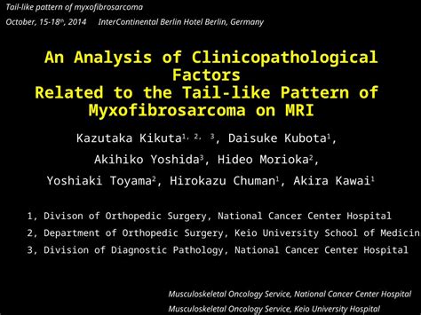 Ppt Musculoskeletal Oncology Service National Cancer Center Hospital