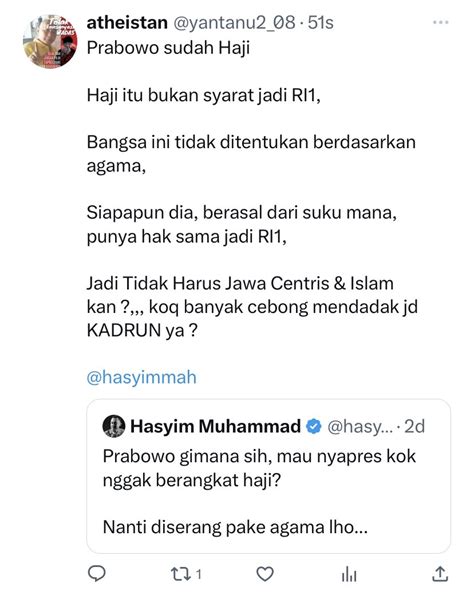 Hasyim Muhammad On Twitter Saya Sudah Menegaskan Bahwa Saya Bukan