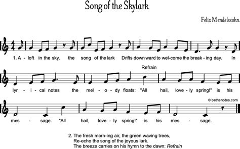 Song of the Skylark - Beth's Notes