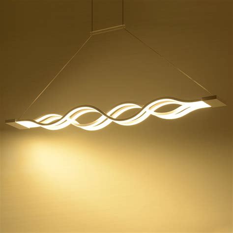 Modern Led Pendant Light Acrylic Wave Lamp Cm Modern Black Pendant