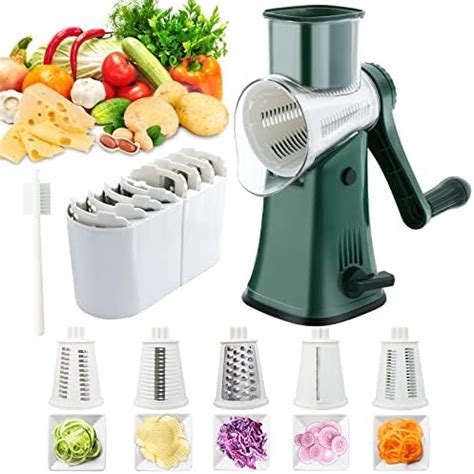 NUNEWARES Rotary Cheese Grater And Shredder 5 In 1 Manual Round