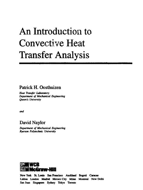 Convective Heat Transfer Analysis Pdf Boundary Layer Turbulence