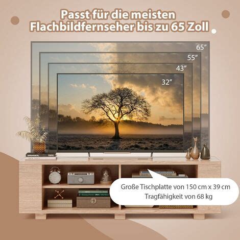 Costway Tv Schrank Lowboard F R Fernseher Bis Zu Zoll Fernsehtisch