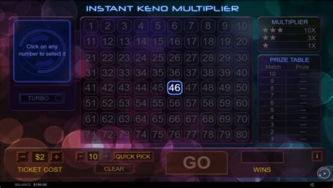 Instant Keno Multiplier Demo Play Free Casino Game