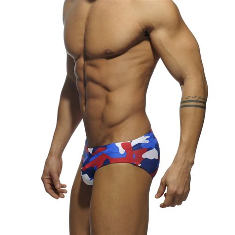 Blue Red Green Camouflage Design Sexy Man Summer Swim Briefs Swimming