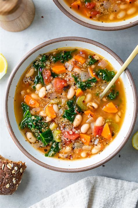 Kale Quinoa White Bean Soup Healthy Easy The Simple Veganista