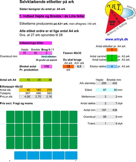 ART S Etiket Kalkulation A R T Er Skanderborgs Mindste Trykkeri Og