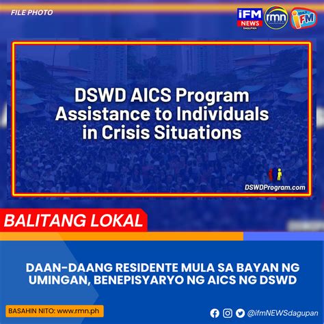 Daan Daang Residente Mula Sa Bayan Ng Umingan Benepisyaryo Ng Aics Ng