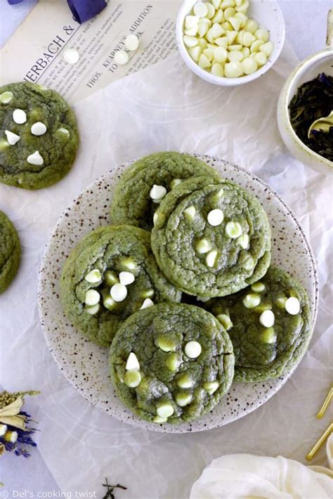 Cookies au thé matcha et pépites de chocolat blanc Del s cooking twist