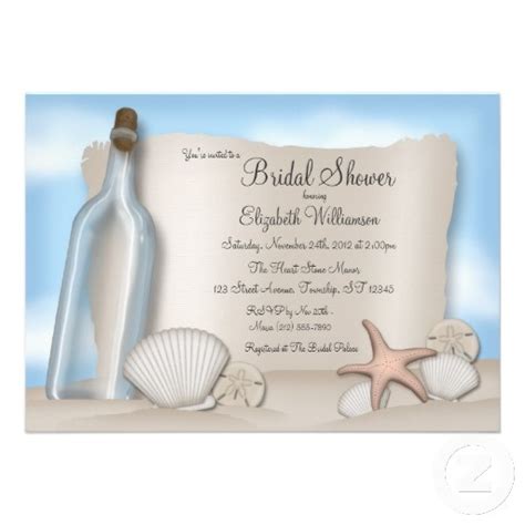 Message From A Bottle Bridal Shower Invitations Zazzle Beach