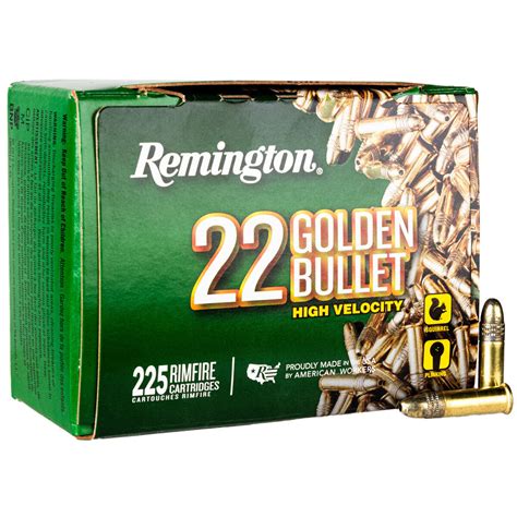 Remington High Velocity Golden Bullet 22 Long Rifle 36gr Hollow Point Rimfire Rifle Ammo 225