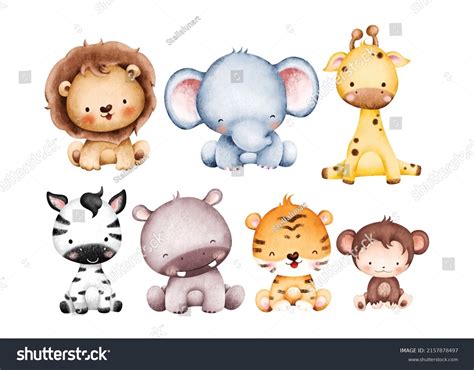 57,055 Watercolor Cute Jungle Images, Stock Photos & Vectors | Shutterstock