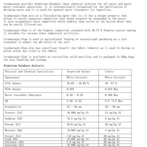 Aluminium Sulphate Chemical Solutions