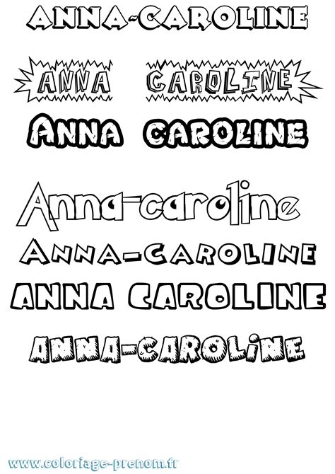 Coloriage Du Pr Nom Anna Caroline Imprimer Ou T L Charger Facilement