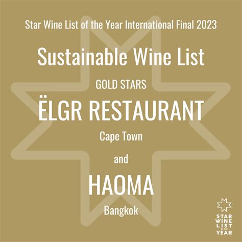 Star Wine List Of The Year 2023 International Final Star Wine List