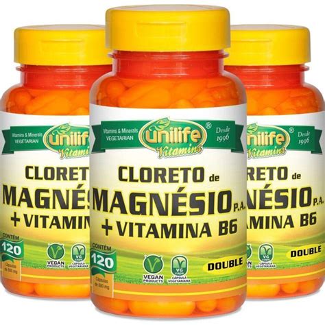 Kit 3 Cloreto De Magnésio 800Mg Unilife 120 Cápsulas no Shoptime