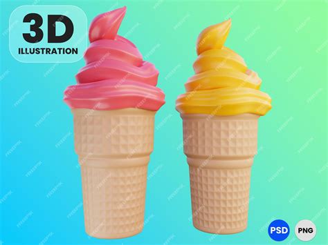 Premium Psd Ice Cream 3d Illustration