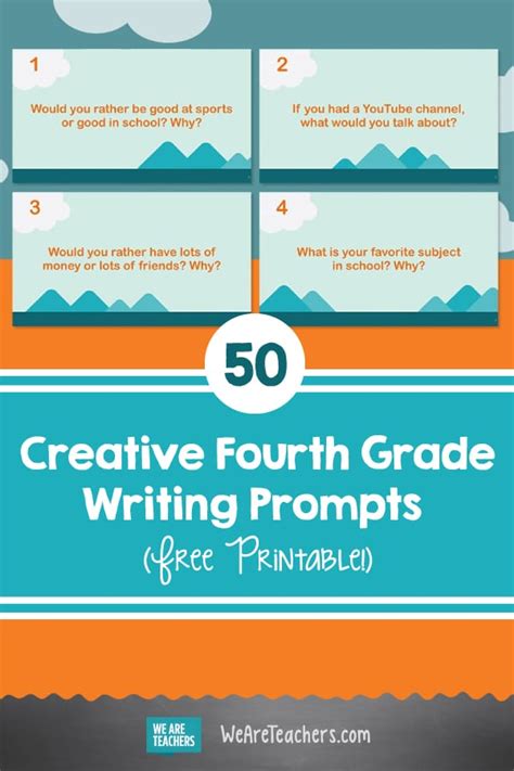 50 Creative Fourth Grade Writing Prompts Free Printable