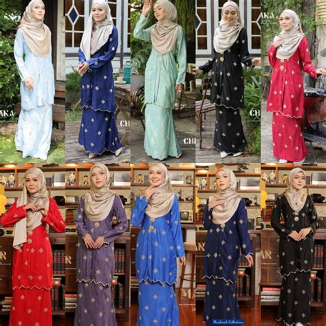 Baju Raya Kebaya Sulam Tenun Timbul Material Sb Line Kebaya