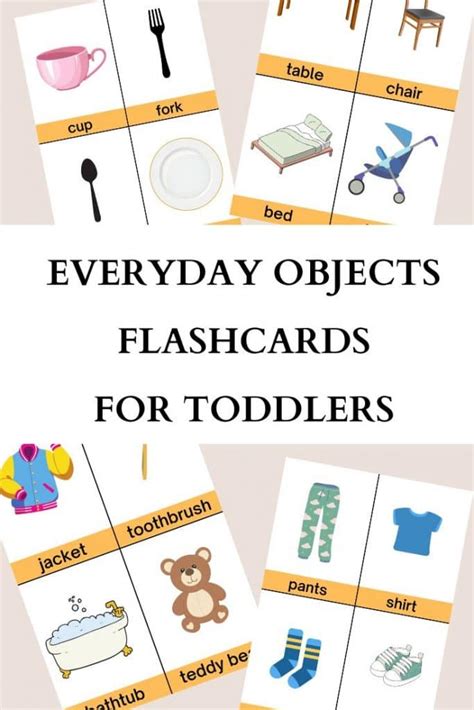 Everyday Objects Flashcards For Toddlers FREE Printable - Womanhood And ...