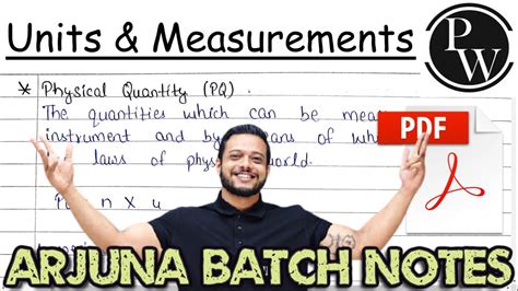 Units And Measurements Notes Arjuna Batch Physics Wallah Units And