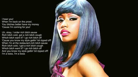 Nicki Minaj Ft Ptaf Boss Ass Bitch Official Lyrics Youtube