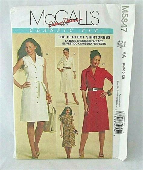 Mccalls M Misses Shirt Dress Pattern Styles Sizes New Uncut