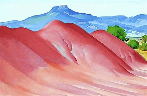 red hills and pedernal By Georgia OKeeffe Painting by Georgia O'Keeffe ...