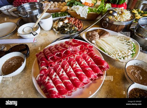 Hot Pot Meal At A Korean Restaurant Ulaanbaatar Ulan Bator Mongolia Stock Photo Alamy