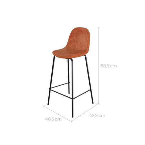 Rendez Vous Deco Chaise pour îlot central Henrik en tissu rouille 65