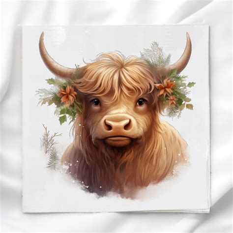 Quilt Block Highland Cow Fabric Panel Project Panel Digital Printed Images On Fabric For