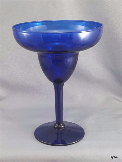 Pier 1 Margarita Glass Cobalt Blue 7 Oz Pina Colada Ebay